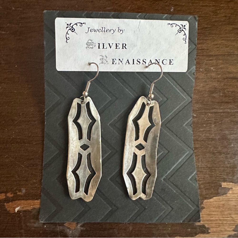 2” Earrings made by my parents from Salvaged metal.
